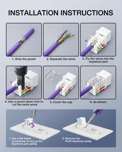 Dustproof Ethernet RJ45 CAT6 UTP Modular Keystone Jack for Patch Panel