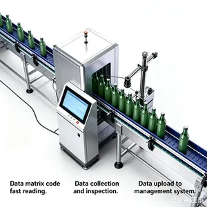 Full Automatic Bottle Case Pallet Traceability Line with Can Pull Tab Data Matrix Labeling Vision Reading Defect Rejection Case Stack Code Data Binding System