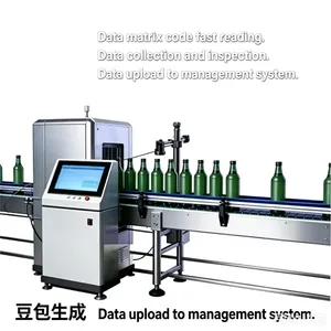 Full Automatic Bottle Case Pallet Traceability Line with Can Pull Tab Data Matrix Labeling Vision Reading Defect Rejection Case Stack Code Data Binding System
