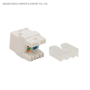 UTP CAT6 Keystone Jack 180 Degree RJ45 Keystone Jack Network Keystone Jack RJ45 Module with Dustproof Cover