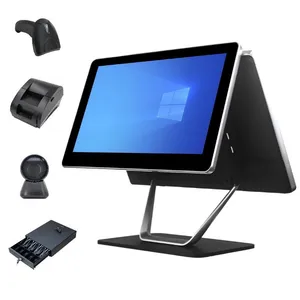 POS Terminal Single Touch Screen Windows POS Computer Printer Scanner Retail Cash Register