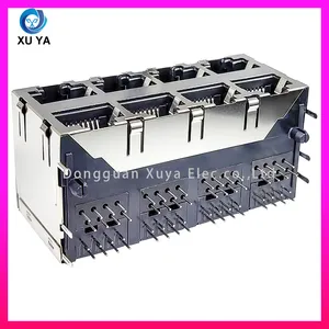 Multi-Port Stack RJ45 Socket Metal Shielded LAN Connector Integrated Filter Factory