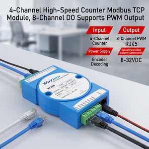 4-Channel Encoder Pulse Counter, 8-Channel Do, Modbus TCP Module Data Acquisition Module