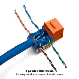 Colorful CAT6 UTP RJ45 90 Degree Optional Ethernet Cabling Module Keystone Jack