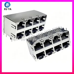 Multi-Port Stack RJ45 Socket Metal Shielded LAN Connector Integrated Filter Factory