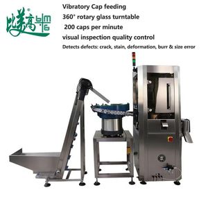 Fully Automatic Bottle Cap 360° Dimension/Color/Defect Multi-Spectrum Vision Inspection Machine for Injection/Compression Cap Lines with 0.01mm