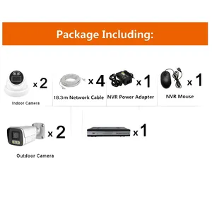 4CH 2MP Network Security Poe IP Camera System