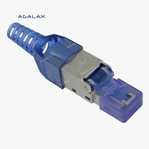 Toolless Shielded CAT6A Field Termination Plug Connection Modular Plug RJ45 Connector CAT6 Female RJ45 Connector