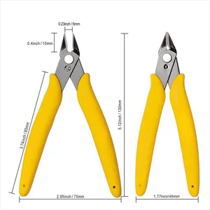 Micro Flush Cutter Sharp Micro Wire Cutter Side Cutter with Internal Spring and Soft PVC Handle