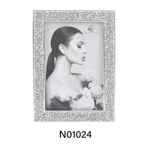 Silver Metal Rectangular Natural Shell Inlay Desktop Decor Picture Frame