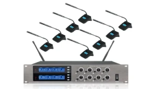 2 or 4 Channel Wireless UHF Microphone Conference System