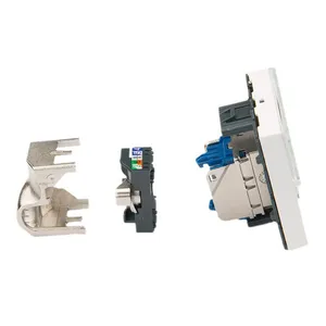 French Cat6 RJ45 180&deg; Rotatable Tool-Less UTP Keystone Jack - Network Module