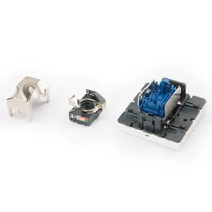 French Cat6 RJ45 180&deg; Rotatable Tool-Less UTP Keystone Jack - Network Module