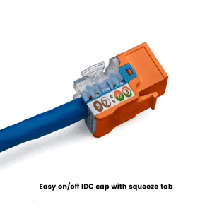 Colorful CAT6 UTP RJ45 90 Degree Optional Ethernet Cabling Module Keystone Jack