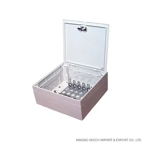 50 Pairs Indoor/Outdoor Deepen Type Distribution Box Telecom Terminal Box Telephone Copper Cable Connection Box for Krone Module with Protection Unit