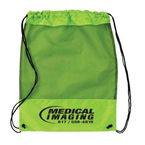 Mesh Panel Drawstring Backpack Bag