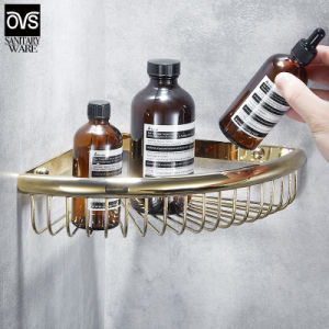 Bathroom Triangle Rack Bathroom Wall Hanging Corner Rack Shower Room Double-Layer Corner Rack Copper Mesh Basket Storage Rack