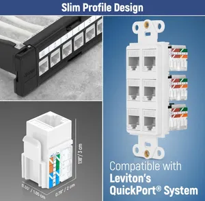 Universal CAT6 RJ45 Keystone Jack Tool-Less Reusable Module for Portable Network Outlet