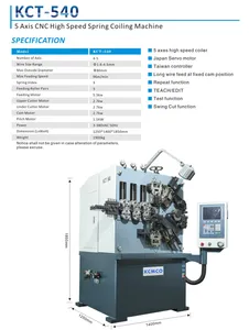 KCT-540 4mm 5 Axis CNC Compression Spring Coiling Machine for Double Torsion Spring Making Machine
