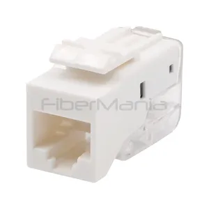 CAT5e UTP RJ45 Keystone Jack 180 Degree Network Module White