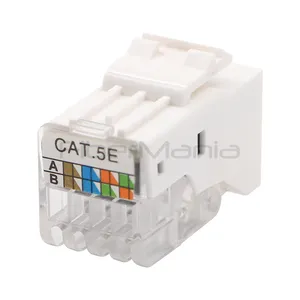 CAT5e UTP RJ45 Keystone Jack 180 Degree Network Module White