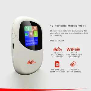 Mifi 4G WiFi Router Mobile Pocket Router with SIM Card, Battery