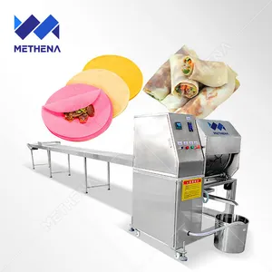 High Performance Semi Automatic Mini Rice Paper Spring Samosa Pastry Sheet Rolling Wrap Kulit Lumpia Making Machine