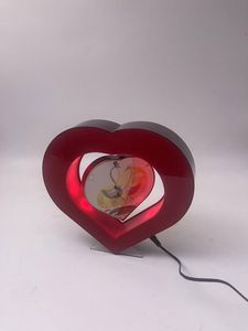 Heart Shape LED Light Magnetic Suspension Floating Photo Frame Display Racks