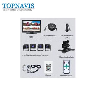 7 Inch Ahd 4CH Backup / Reverse / Rear View Camera System for Truck