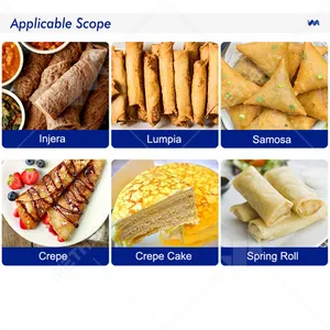 Semi Automatic Lumpia Samosa Egg Roll Wrapper Making Pastry Rice Paper Spring Rolling Wrap Sheet Make Machine