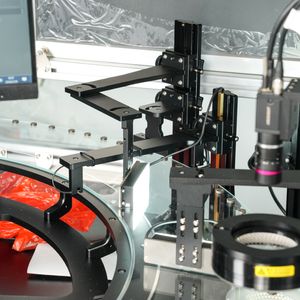 Visual Defect Detection System with Robotic Arm Material Loading Capability - Automatic Sorting Machine