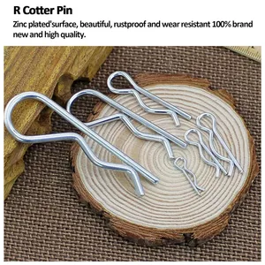 Cotter Pin Assortment Kit, R Clips Heavy Duty Zinc Plated Cotter Pin Spring Fastener Assortment Kit