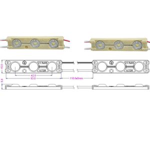 High Power 12V 3 LEDs Modulo 0.72W Outdoor 2835 Sign Module SMD 5730 Light Box Injection LED Modules