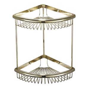 Bathroom Triangle Rack Bathroom Wall Hanging Corner Rack Shower Room Double-Layer Corner Rack Copper Mesh Basket Storage Rack