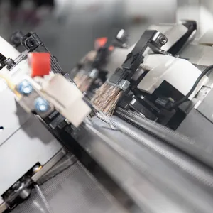 Computerized Flat Knitting Machine for Raschel Blankets in Blue