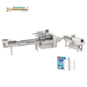 High Efficiency Automatic Kitchen Paper Roll Tissue Packing Machine with Packing System Toilet Paper Roll Making Machine