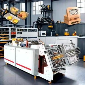 Fast Paper Lunch Food Box Making Machine Carton Box Package Making Machine Cartoon Pizza Package Small Paper Box Making Machines