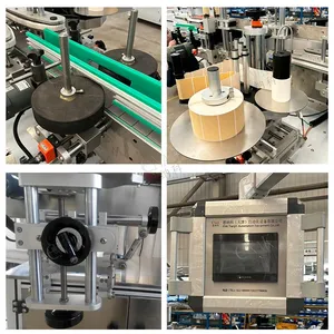 Enak Intelligent Automatic Round Bottle Jars Double Sides Adhesive Sticker Labeling Machine