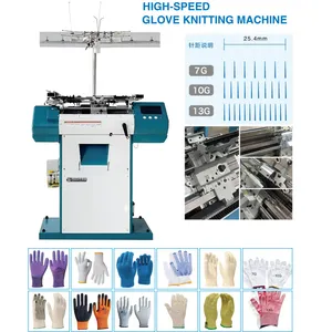 Multi Functional Intelligent Control 7/10/13G Computerized Cotton Gloves Knitting Making Machine