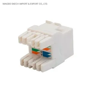 UTP CAT6 Keystone Jack 180 Degree RJ45 Keystone Jack Network Keystone Jack RJ45 Module with Dustproof Cover