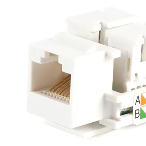 Cat5e RJ45 Keystone Jack Module / Network Jack 90&deg; Toolless UTP Unshielded Ethernet Keystone for Structured Cabling System, Wall Outlet, Patch Panel