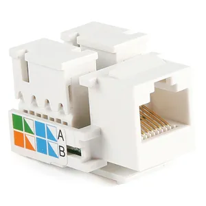 Cat5e RJ45 Keystone Jack Module / Network Jack 90&deg; Toolless UTP Unshielded Ethernet Keystone for Structured Cabling System, Wall Outlet, Patch Panel