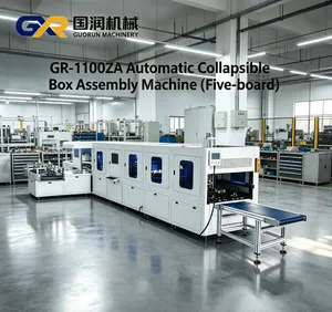Gr-1100za Robotic-Arm Automatic 5-Panel Collapsible Rigid Box Assembly Machine