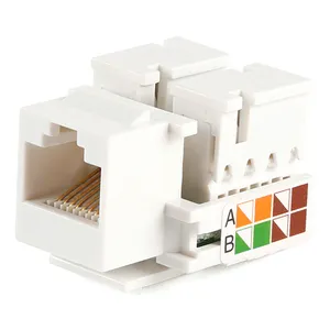 Cat5e RJ45 Keystone Jack Module / Network Jack 90&deg; Toolless UTP Unshielded Ethernet Keystone for Structured Cabling System, Wall Outlet, Patch Panel