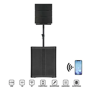2000W 15" Vertical Active Array Line 2 Channel 1.1PA System