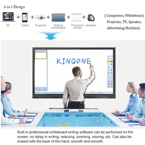 Six in One Functions Nano Blackboard 110 Inch Touch Screen Interactive Whiteboard PC Operating System