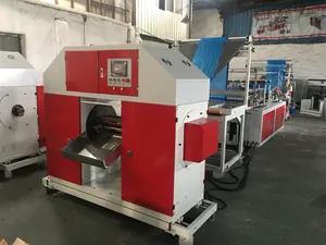 Automatic Plastic HDPE PE Poly Drawstring Draw String Rope-Through Rolling Bag Making Machine for Garbage Bag, Trash Bag
