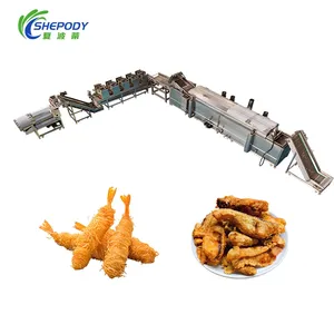 Fully Automatic Fish Shrimp Fryer Machine Customized Continuous Processing Frying Machine