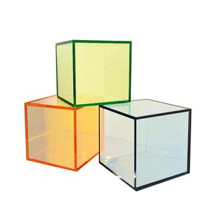 Customized Transparent Acrylic Display Box, Stone Patterned Box, Dessert Table Base, Water Ripple Storage Rack