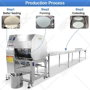 Semi Automatic High Performance Mini Small Lumpia Injera Samosa Pastry Sheet Thin Spring Rolling Paste Wrapping Processing Making Machine